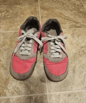 Casual Pink and Gray Lace-Up Sneakers